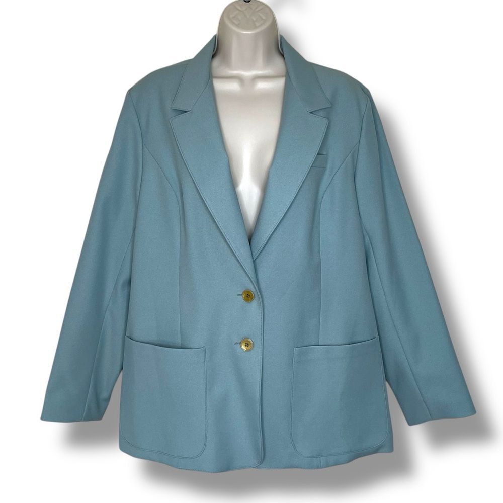 Vintage 70s Levis Blue Two Button Blazer Jacket Fully Lined Women 40 Retro Boho